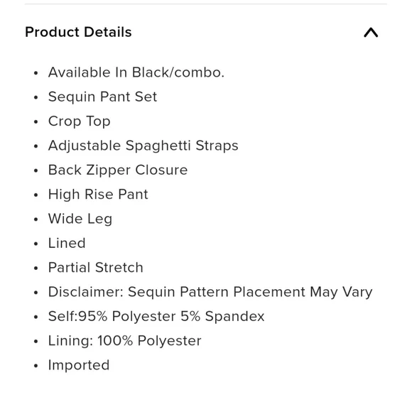 Sequin Two Piece Set NWT - Picture 4 of 5